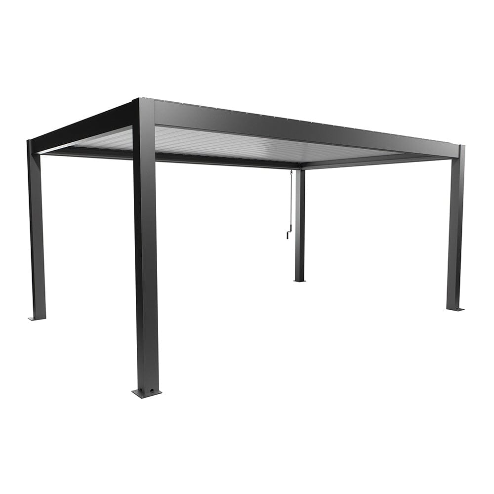 Biohort Pergola Pavillon Bioclimatique 5.5x3.5 (552.5x367.5cm H:264cm) Gris foncé métallique Blanc