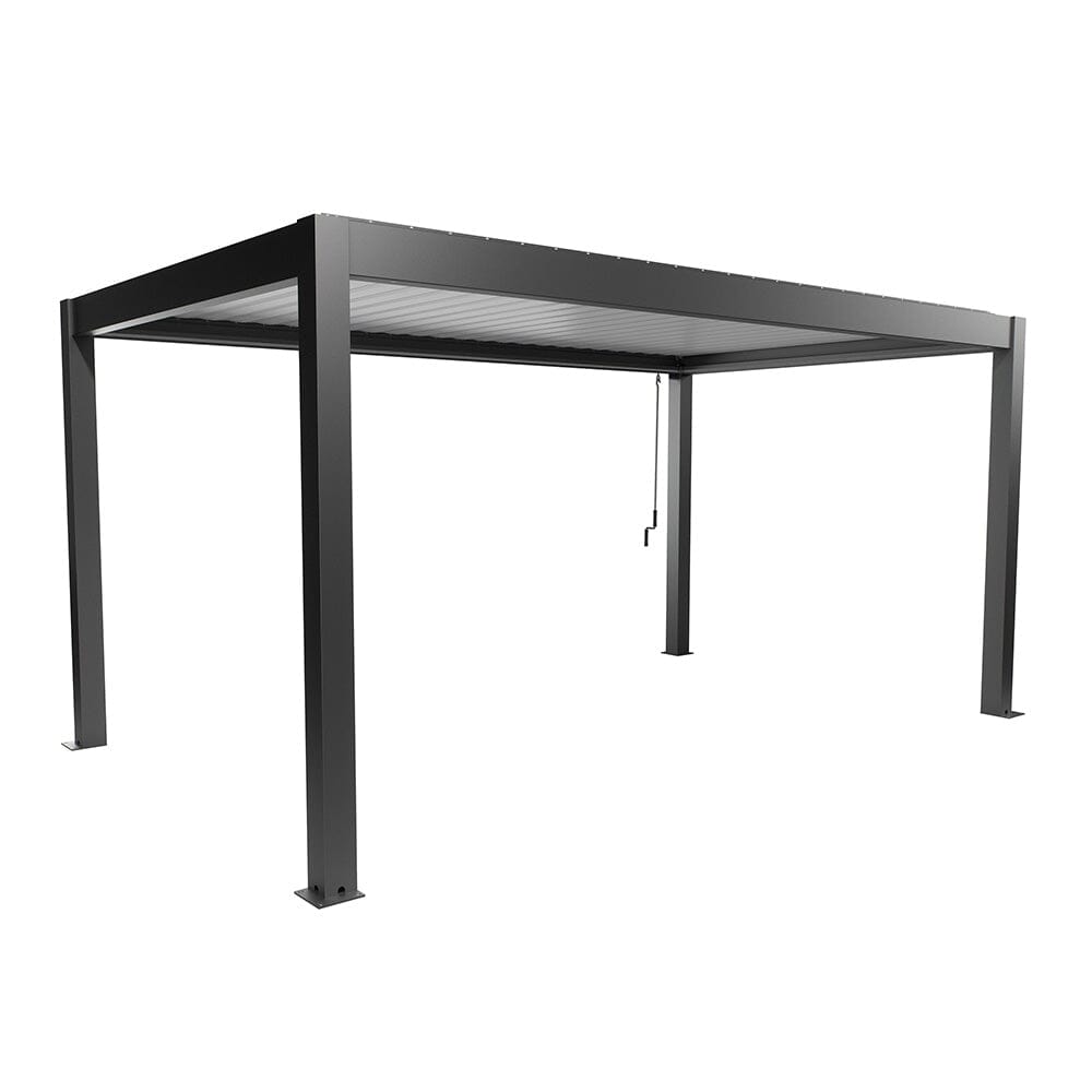 Biohort Pergola Pavillon Bioclimatique 5x3 (515.5x312cm H:264cm) Gris foncé métallique Blanc