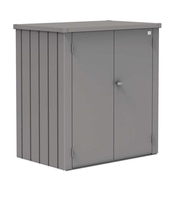 Biohort Romeo Armoire de terrasse L (132x87cm, H:140cm) Gris quartz métallique