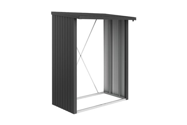 Biohort Woodstock Abri bûches 150 (157x102cm, H:199cm) Gris foncé métallique