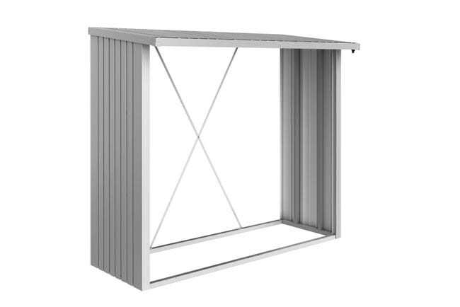 Biohort Woodstock Abri bûches 230 (229x102cm, H:199cm) Argent métallique