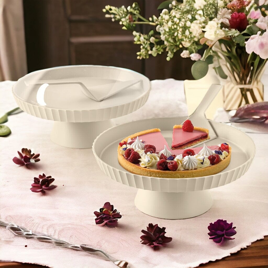 Blim Plus Agora Plat sur pied avec cloche et pelle à gâteau