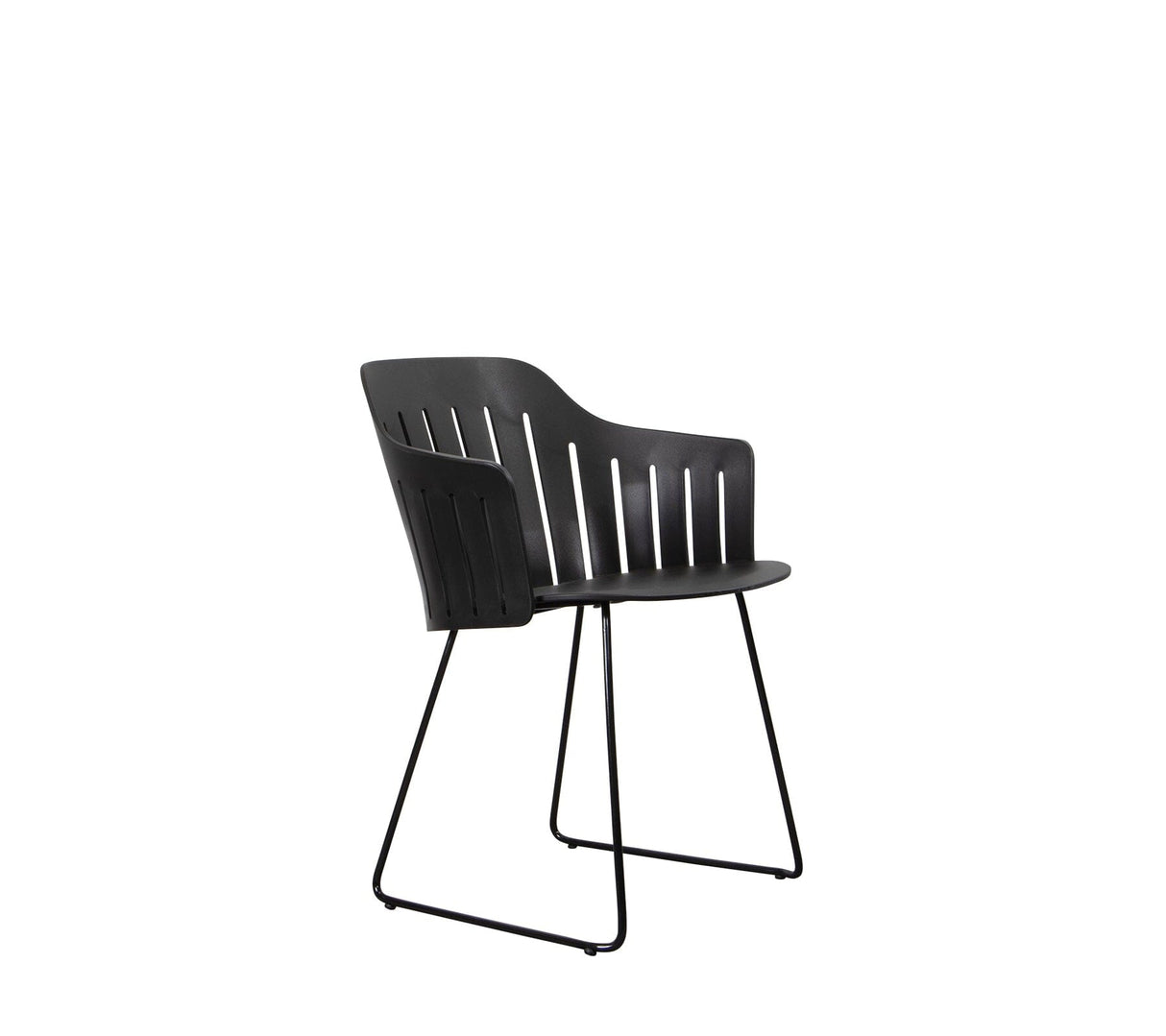 Cane-line Choice Fauteuil repas Piètement Luge Acier (54502SS) Black (Polypropylène recyclé)