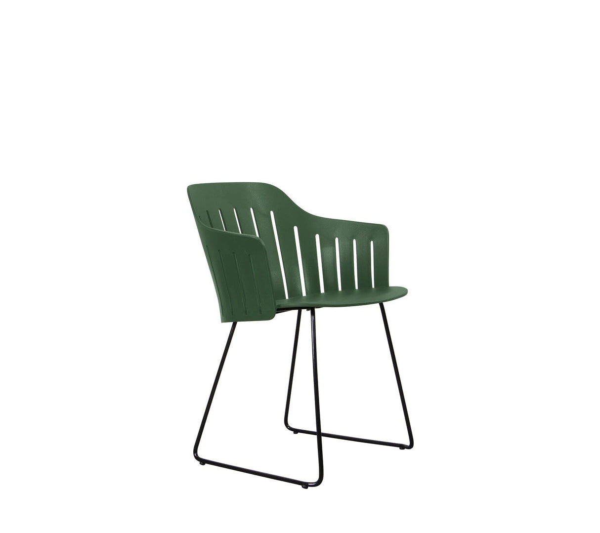 Cane-line Choice Fauteuil repas Piètement Luge Acier (54502SS) Dark Green (Polypropylène recyclé)