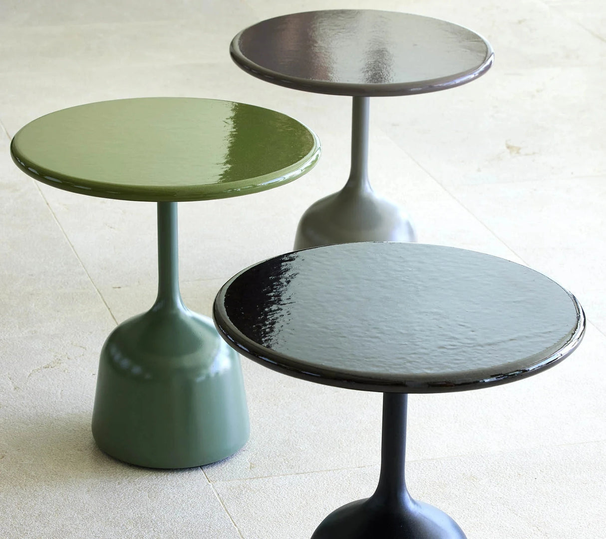 Cane-line Glaze Plateau de Table Glazed Lava Stone rond Ø 45cm