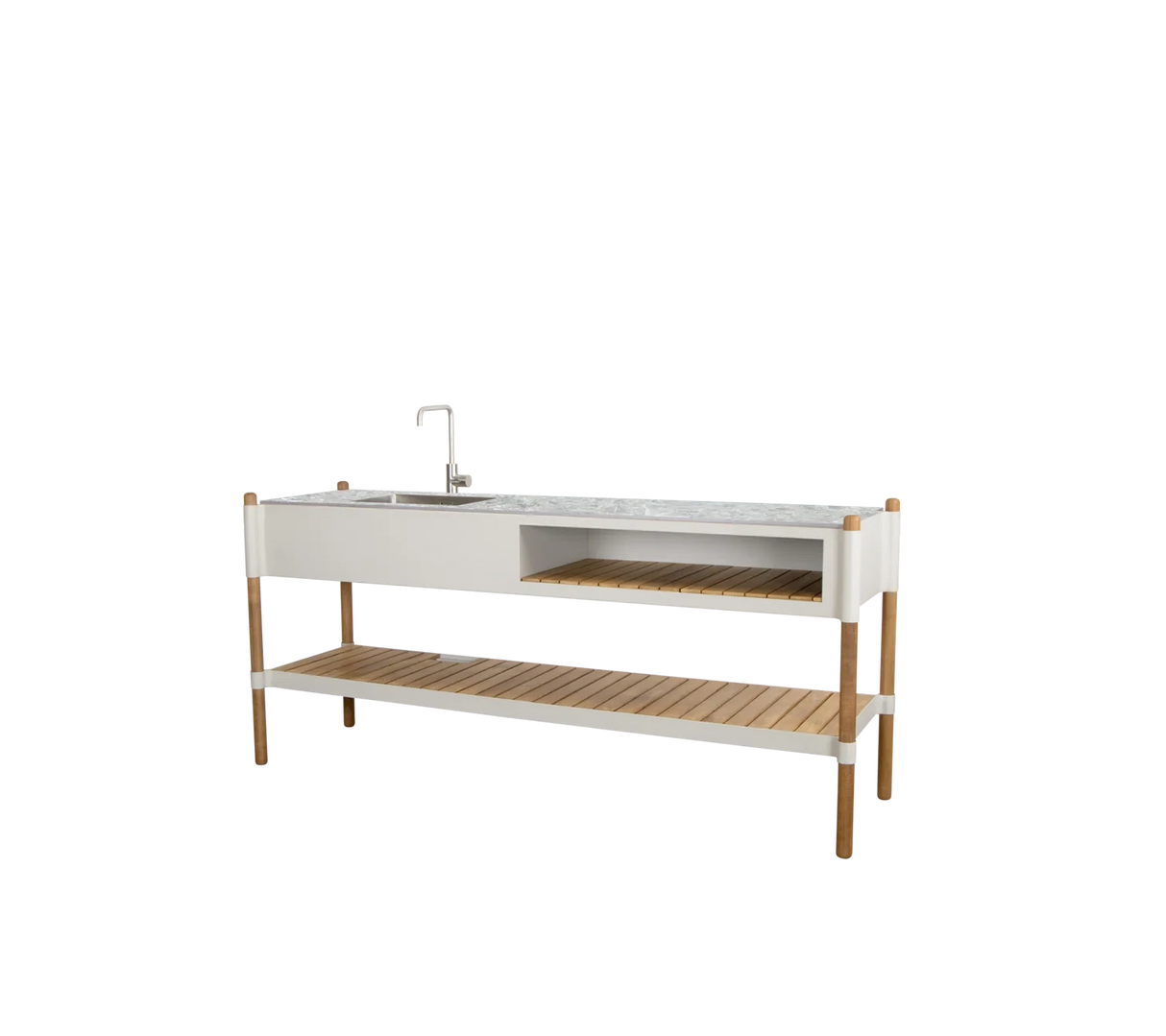 Cane-line Sticks Kitchen Cuisine d'extérieur 200cm (3512ASA) Plateau en céramique Multi Colour avec évier et robinet en inox intégrés Sans module Wand system