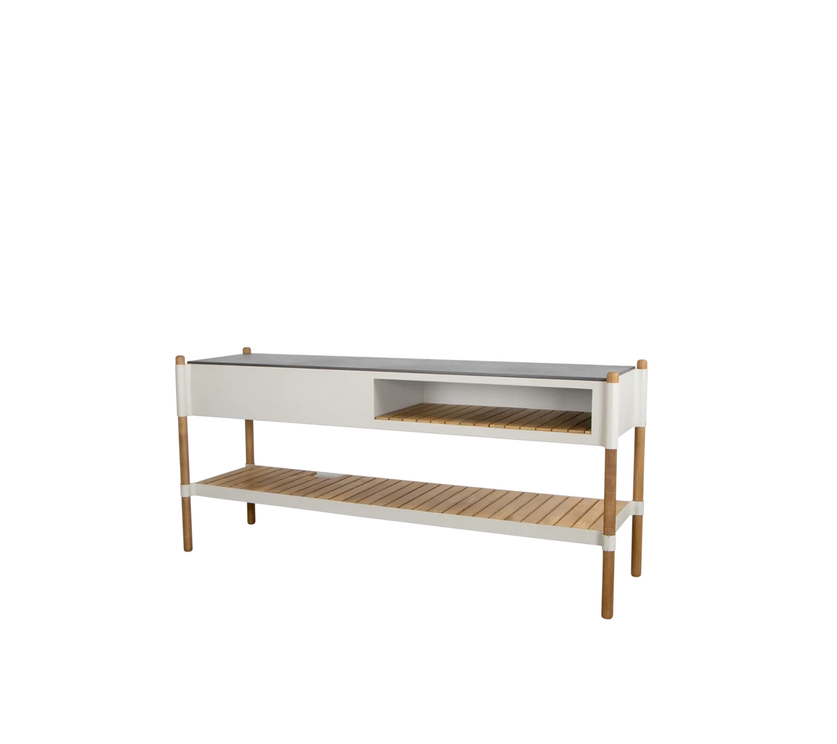 Cane-line Sticks Kitchen Cuisine d'extérieur 200cm (3512ASA) Plateau plein fermé en céramique Fossil Black Sans module Wand system