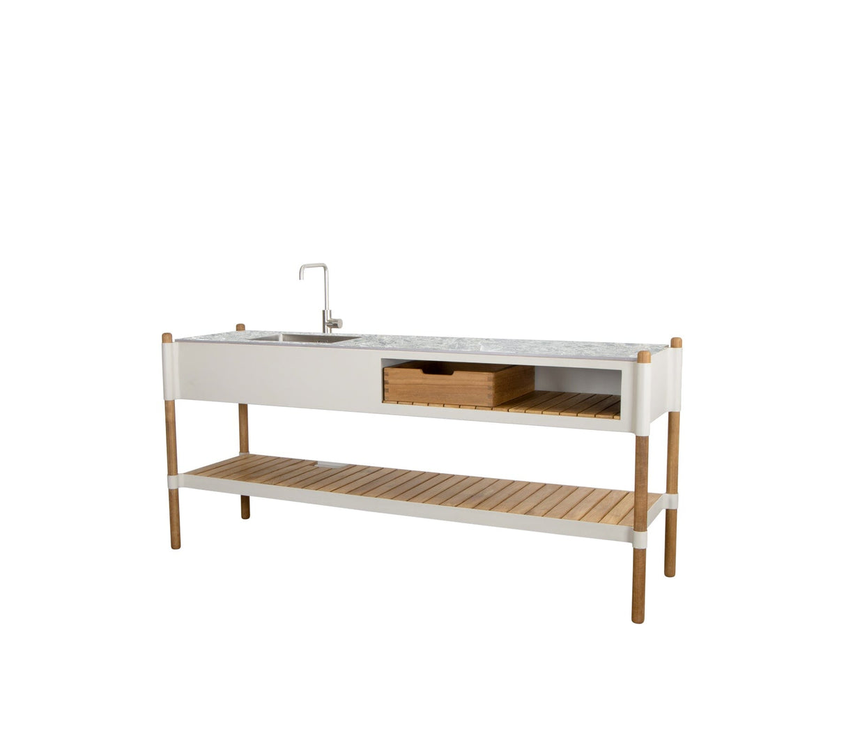 Cane-line Sticks Kitchen Storage Box, Boite de rangement en teck 48x45cm (3512TEAKBOX)