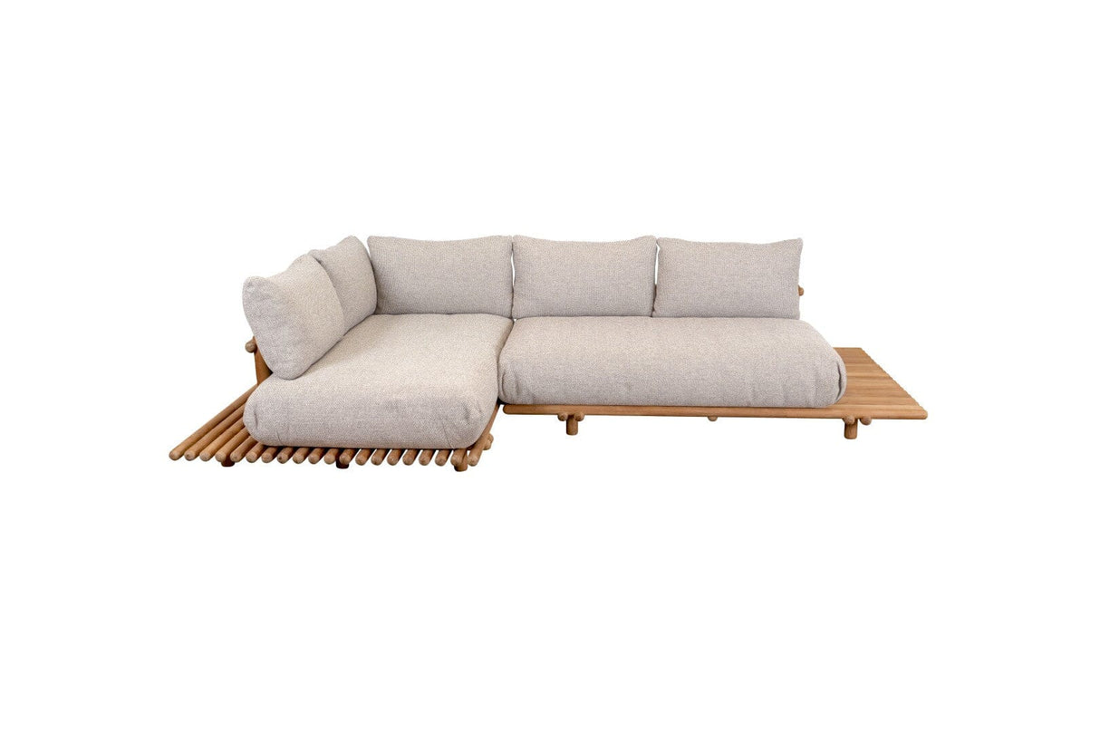 Cane-line Sticks Platform Canapé d'angle Teck Rise Desert Sand