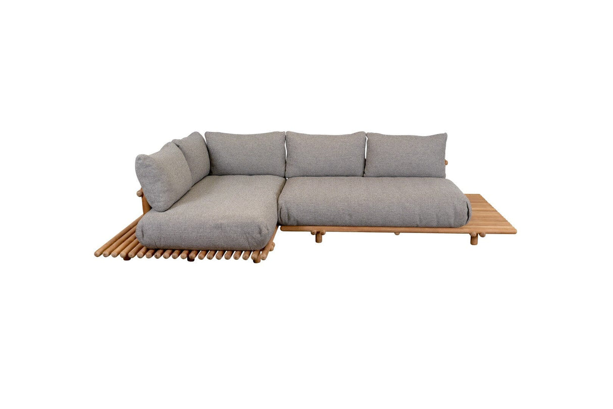 Cane-line Sticks Platform Canapé d'angle Teck Rise Light Brown