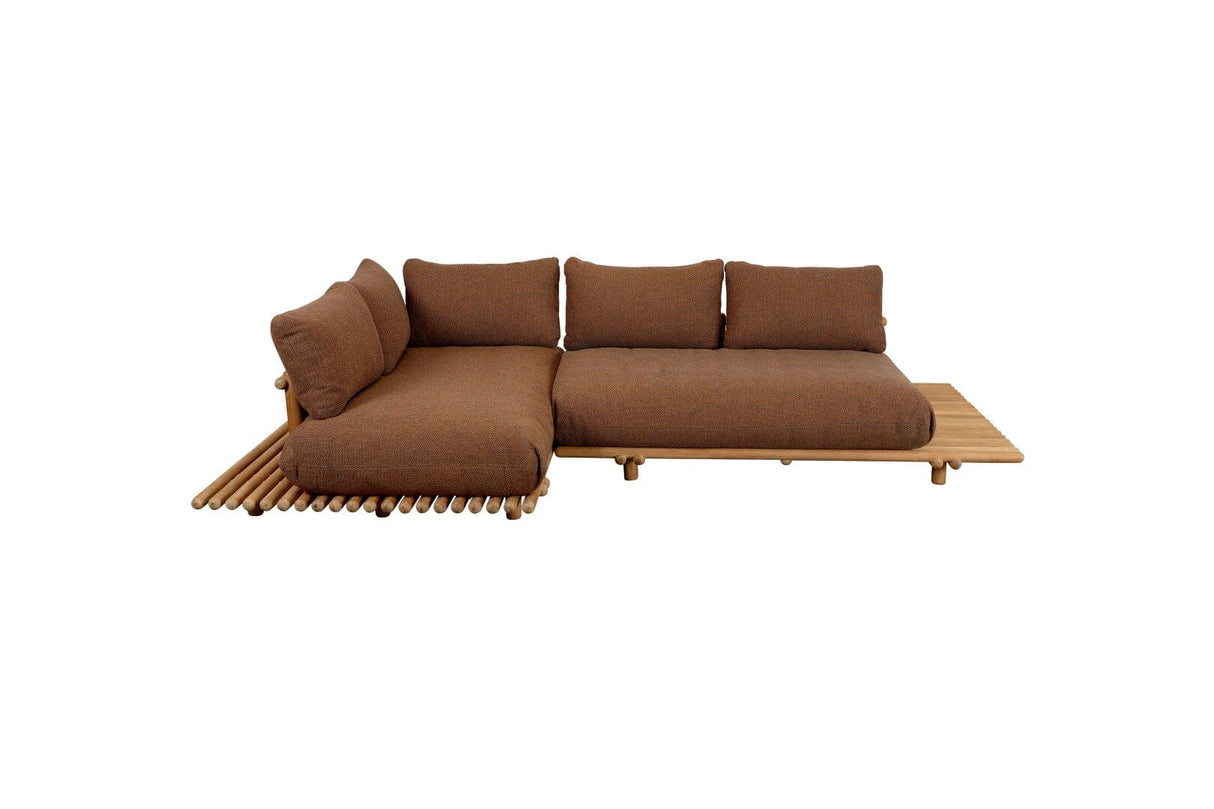 Cane-line Sticks Platform Canapé d'angle Teck Rise Umber Brown