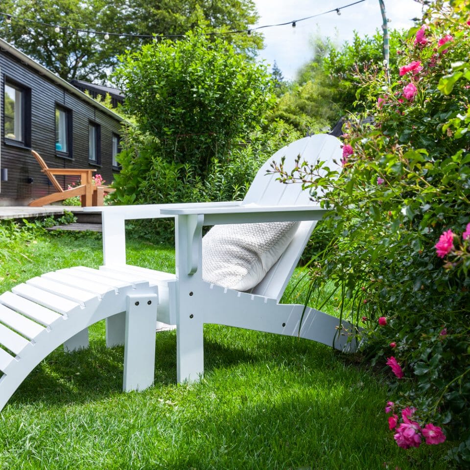 Cinas Adirondack Fauteuil bas Acajou blanc