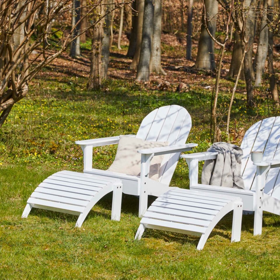 Cinas Adirondack Fauteuil bas Acajou blanc