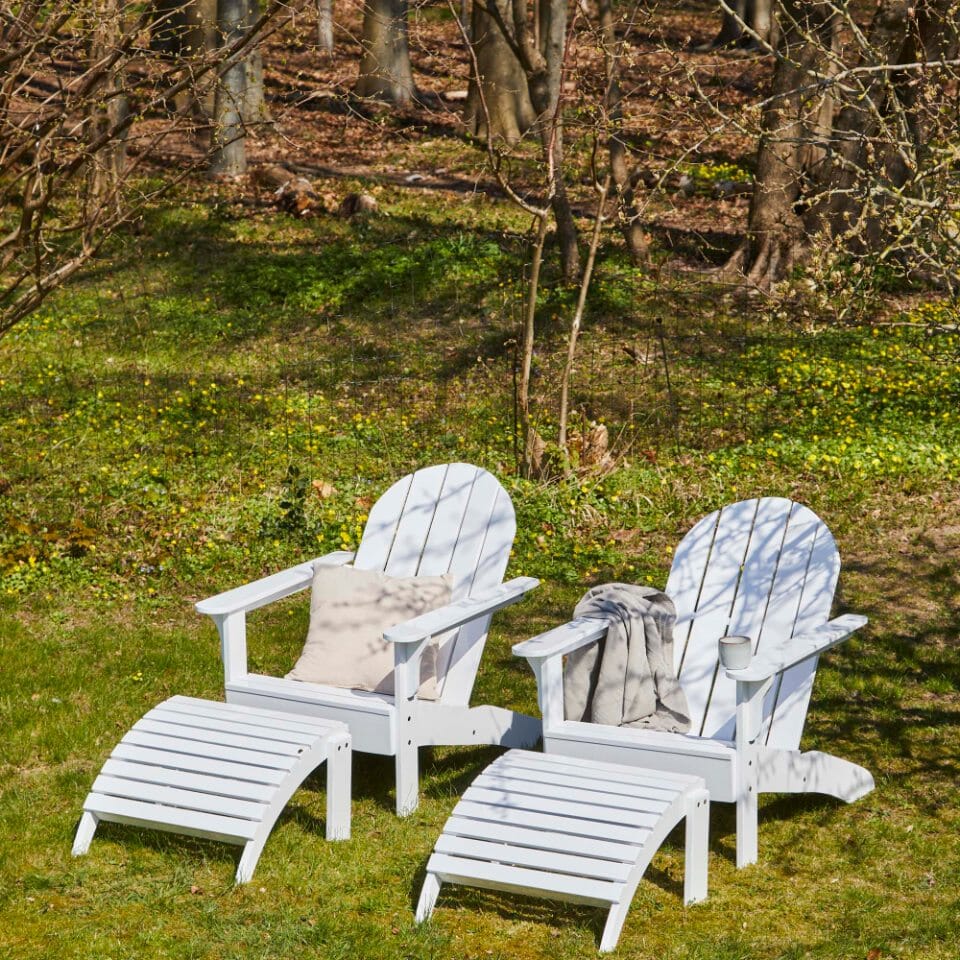 Cinas Adirondack Repose-pieds Acajou blanc