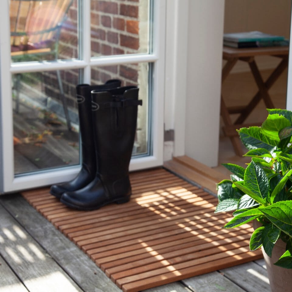 Cinas Bath Tapis 60x40cm Caillebotis en teck