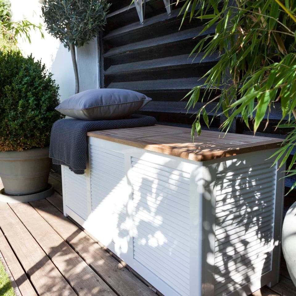 Cinas Classic Coffre de rangement 130x50cm H:60cm Acajou blanc