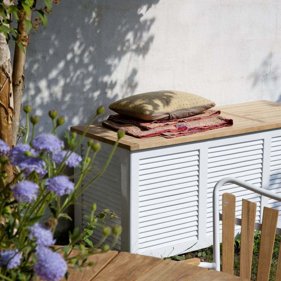 Cinas Classic Coffre de rangement 130x50cm H:60cm Acajou blanc