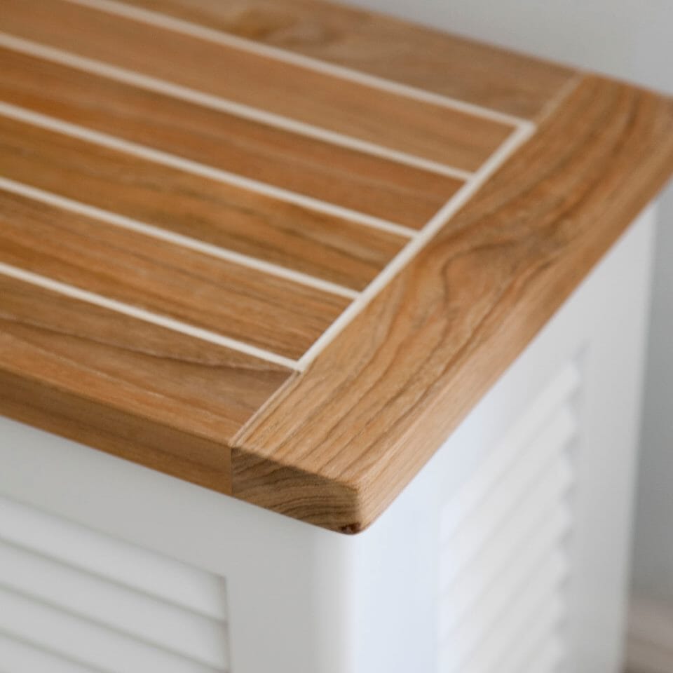 Cinas Classic Coffre de rangement 45x31cm H:48cm Acajou blanc