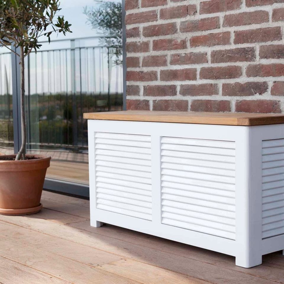 Cinas Classic Coffre de rangement 90x30m H:48cm Acajou blanc