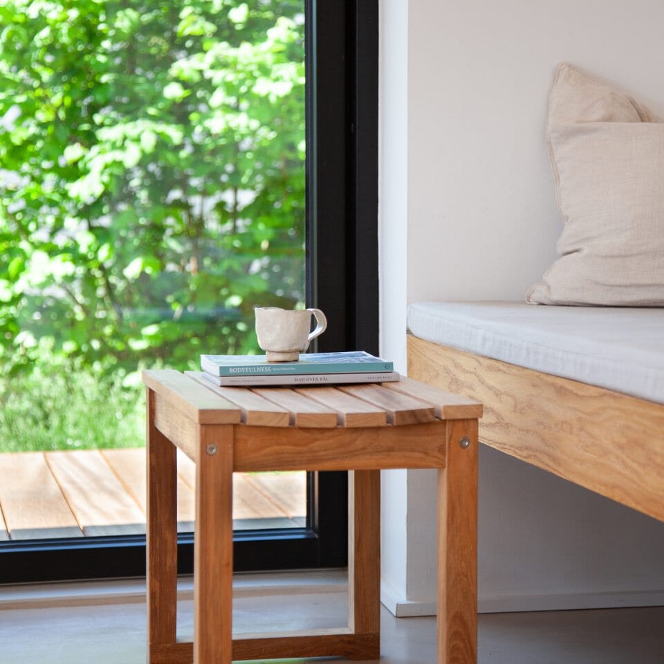 Cinas Vega Tabouret Banc 55x40cm H:43cm teck