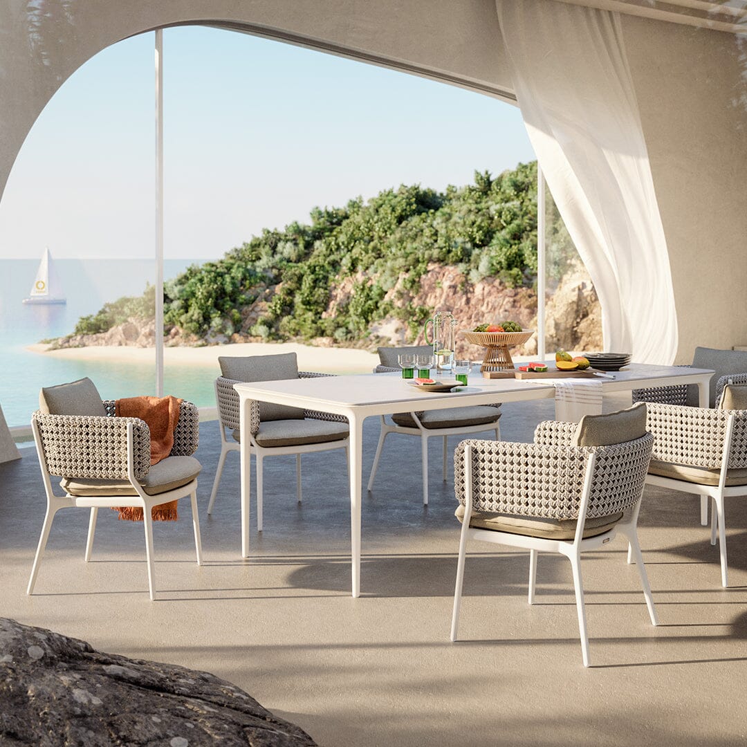 Dedon Bellmonde Table repas L, 220x95cm, avec plateau HPL