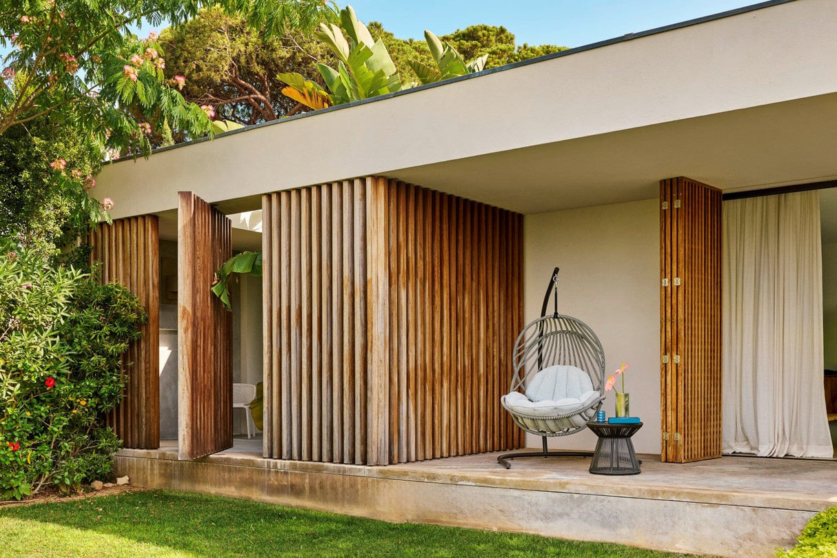 Dedon Kida Set Hanging Lounge chair avec Base, coussins non inclus