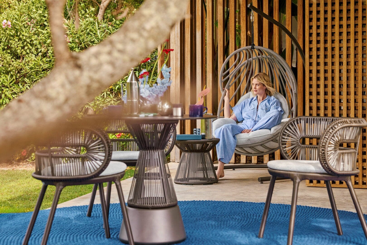 Dedon Kida Set Hanging Lounge chair avec Base, coussins non inclus