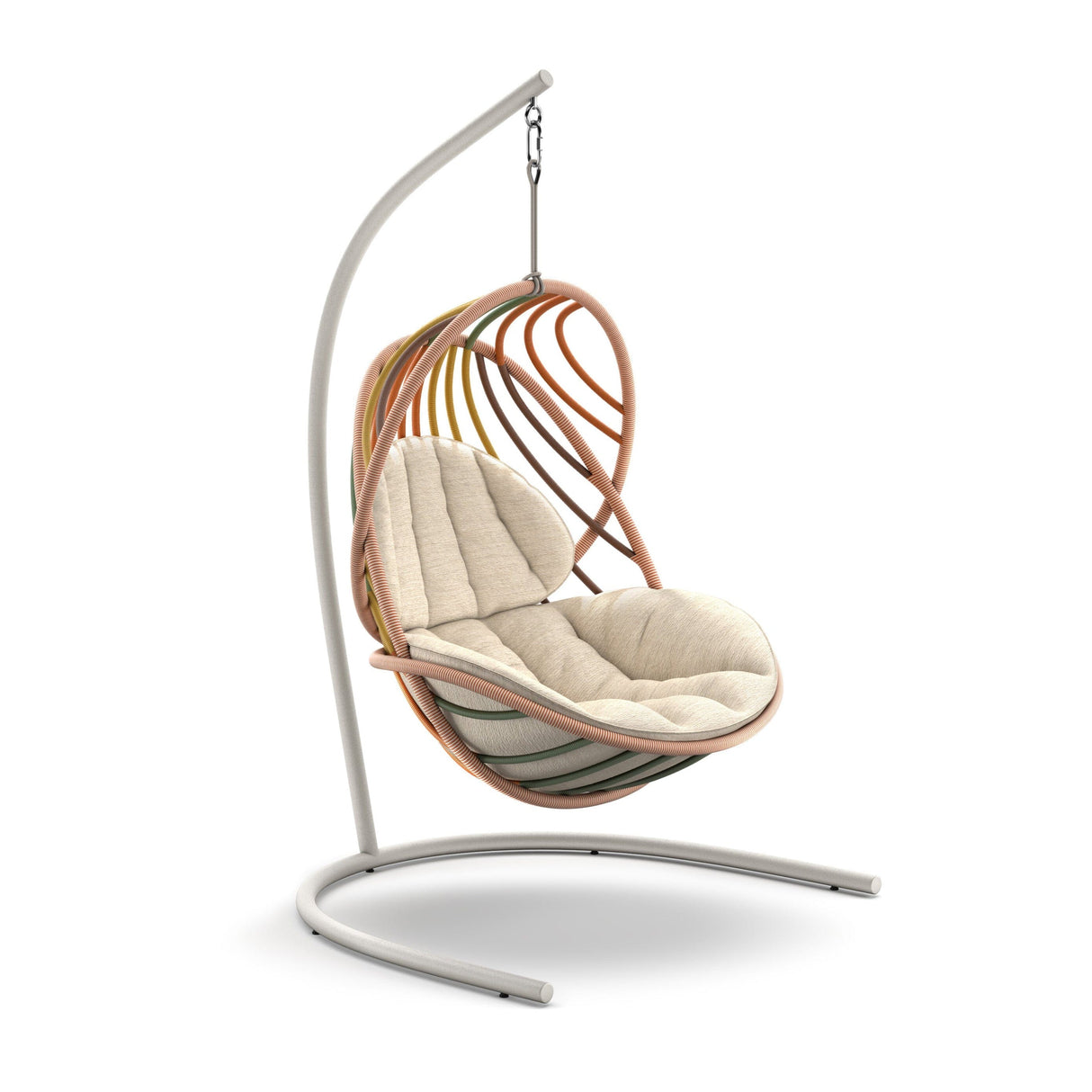 Dedon Kida Set Hanging Lounge chair avec Base, coussins non inclus Glow Touch 170 / Lipari 304