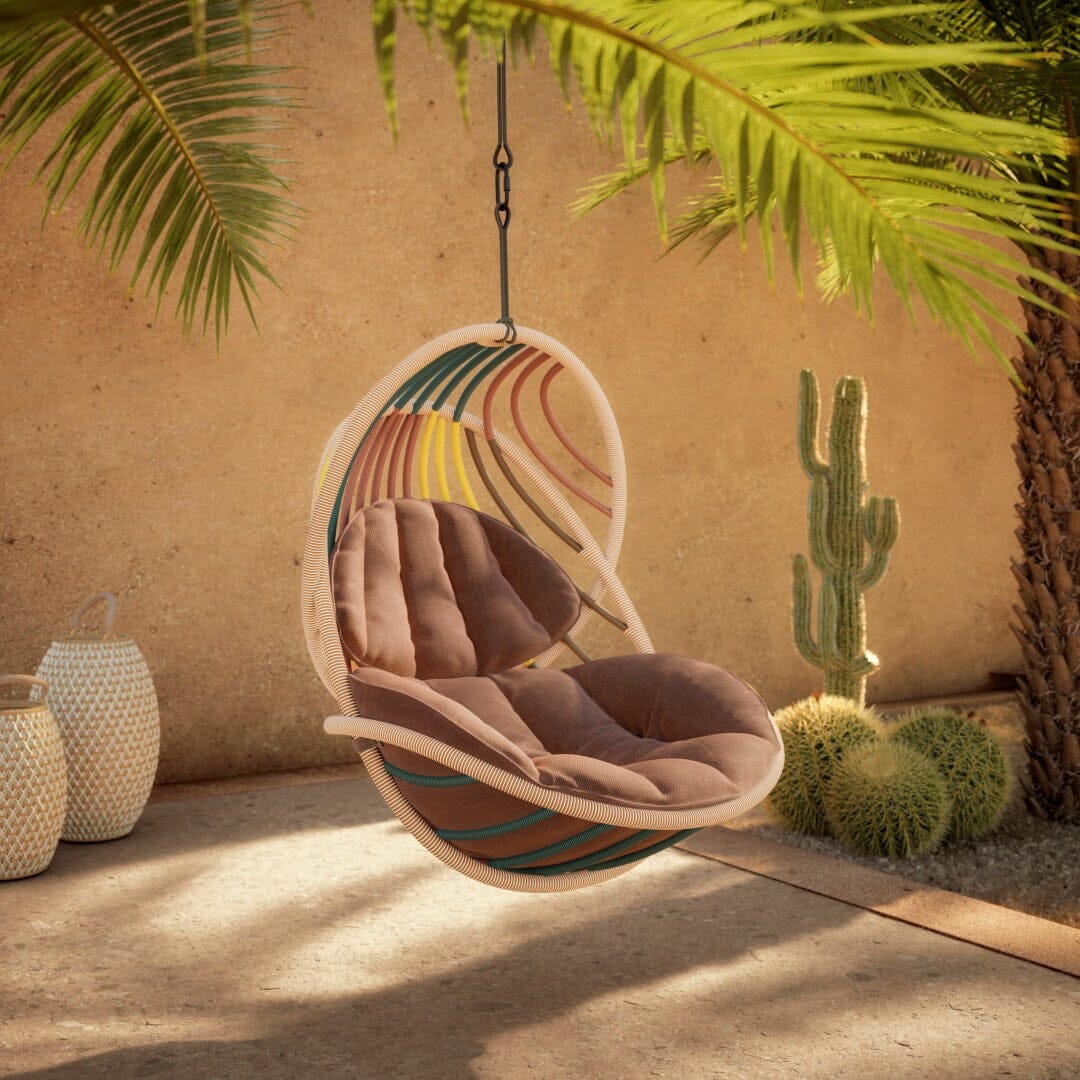 Dedon Kida Set Hanging Lounge chair avec infinite loop, coussin en sus