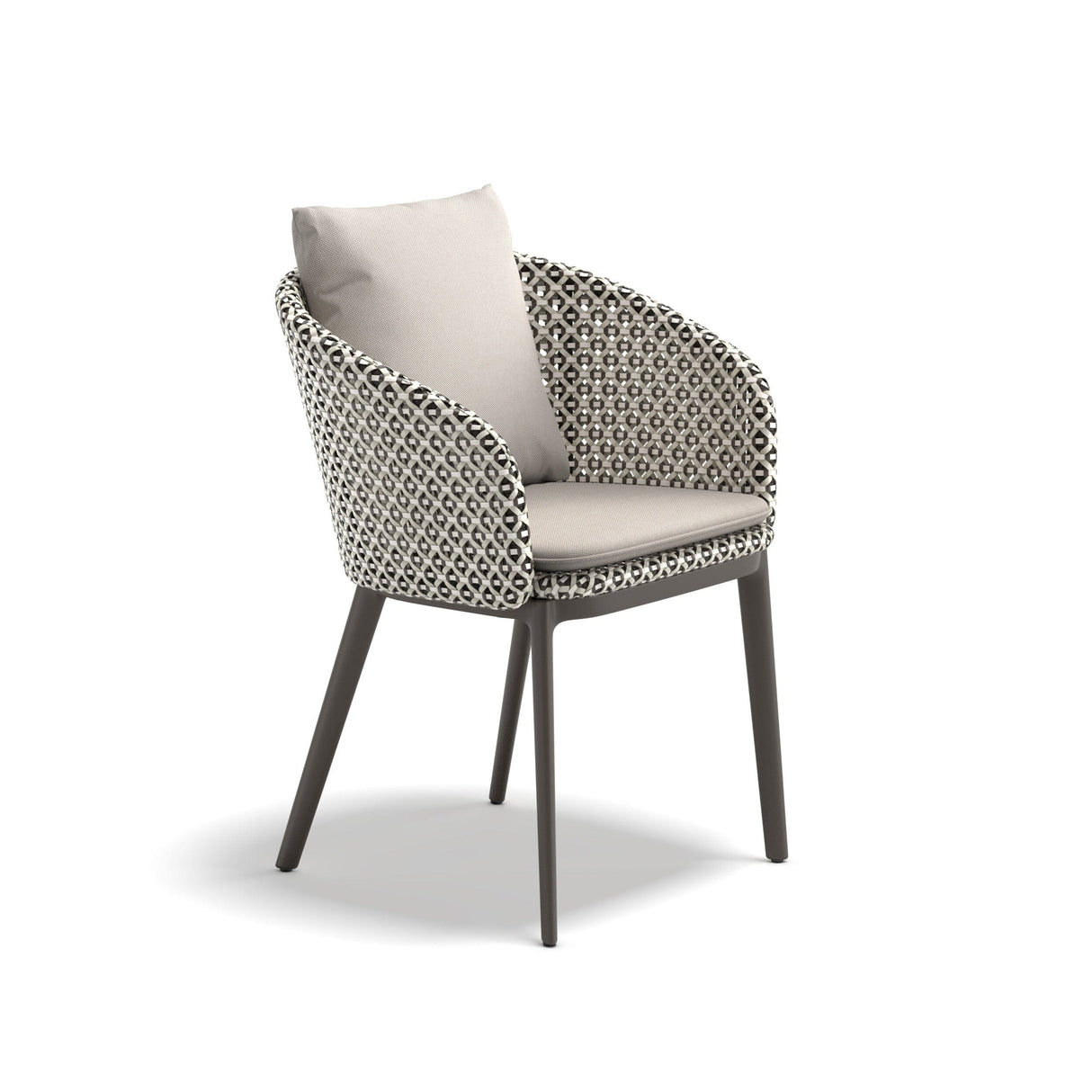 Dedon Mbrace ALU Fauteuil repas, Coussins non inclus Pepper 115 / Black Pepper 317