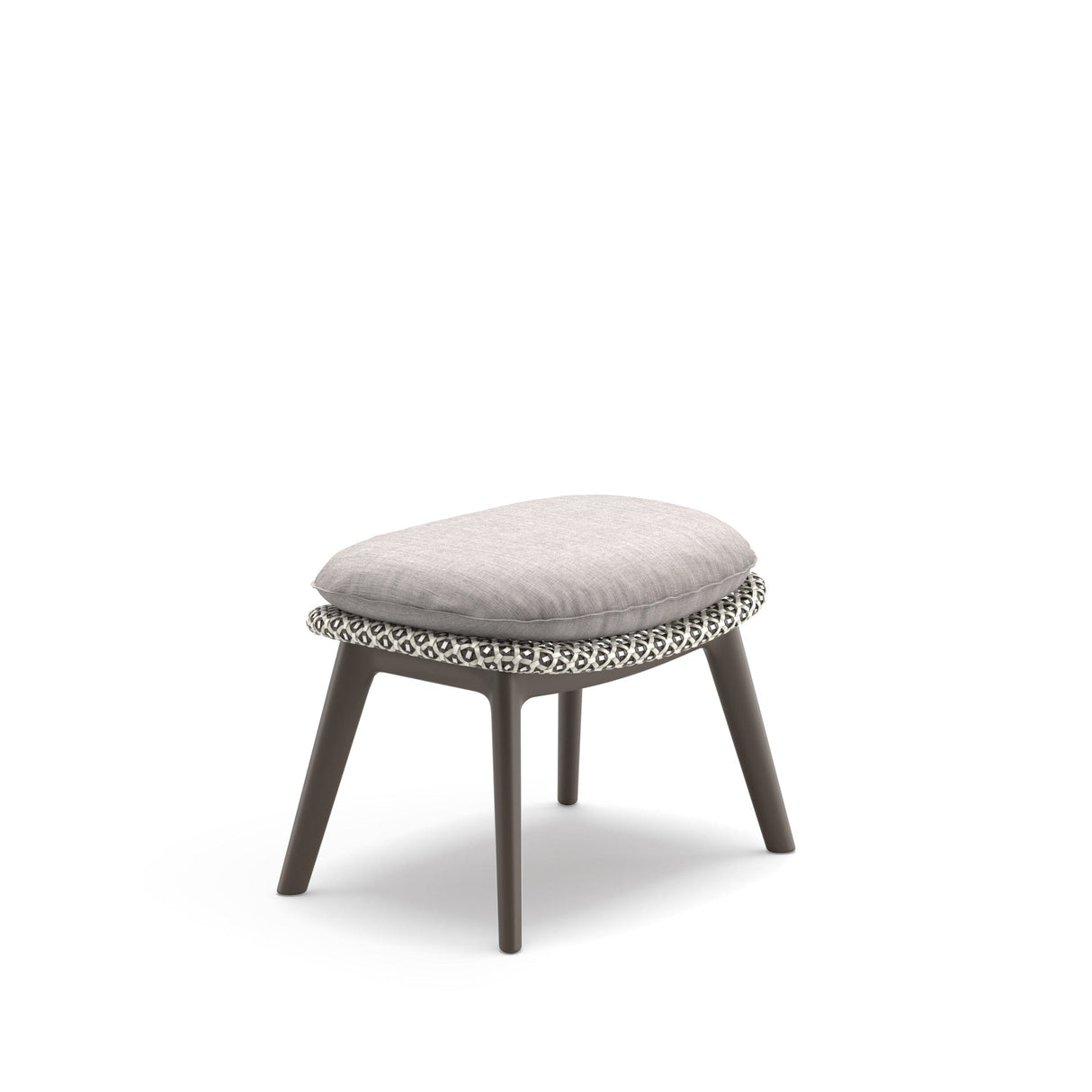 Dedon Mbrace ALU FootStool / Tabouret / Repose-pieds, Coussin non inclus Pepper 115 / Black Pepper 317