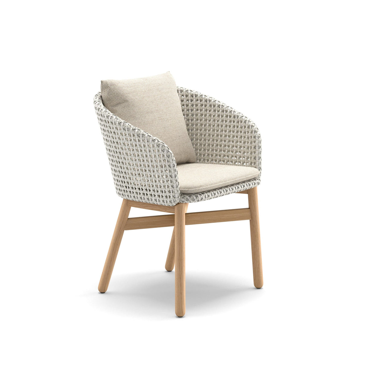 Dedon Mbrace TEAK Fauteuil repas avec Teak Base, Coussins non inclus Sea Salt 140