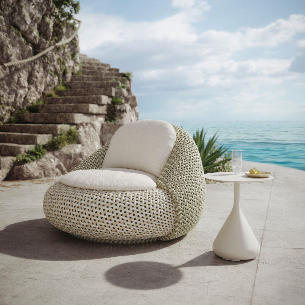 Dedon Satellite Side Table / Table d'appoint Ø40cm H:46.5cm, avec Base en aluminium
