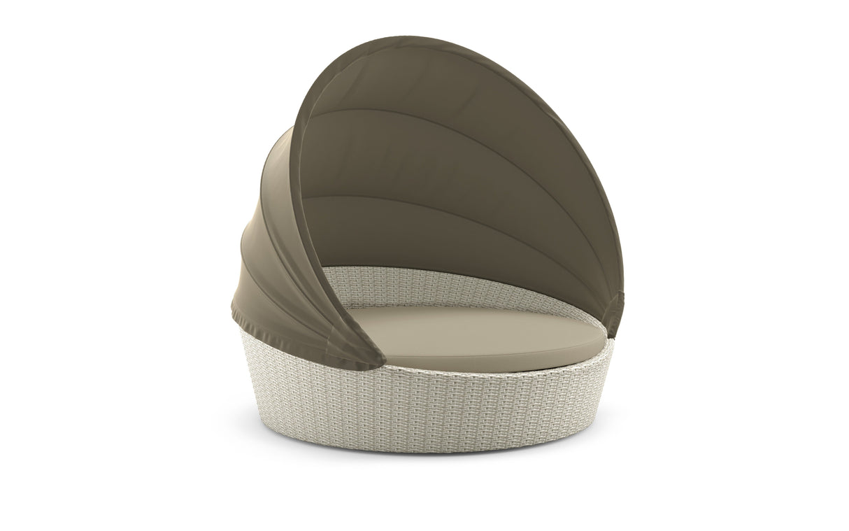 Dedon Orbit Set Loveseat XXL, avec Canopy / Capote en taupe, sling seat, Coussins non inclus Accona 111