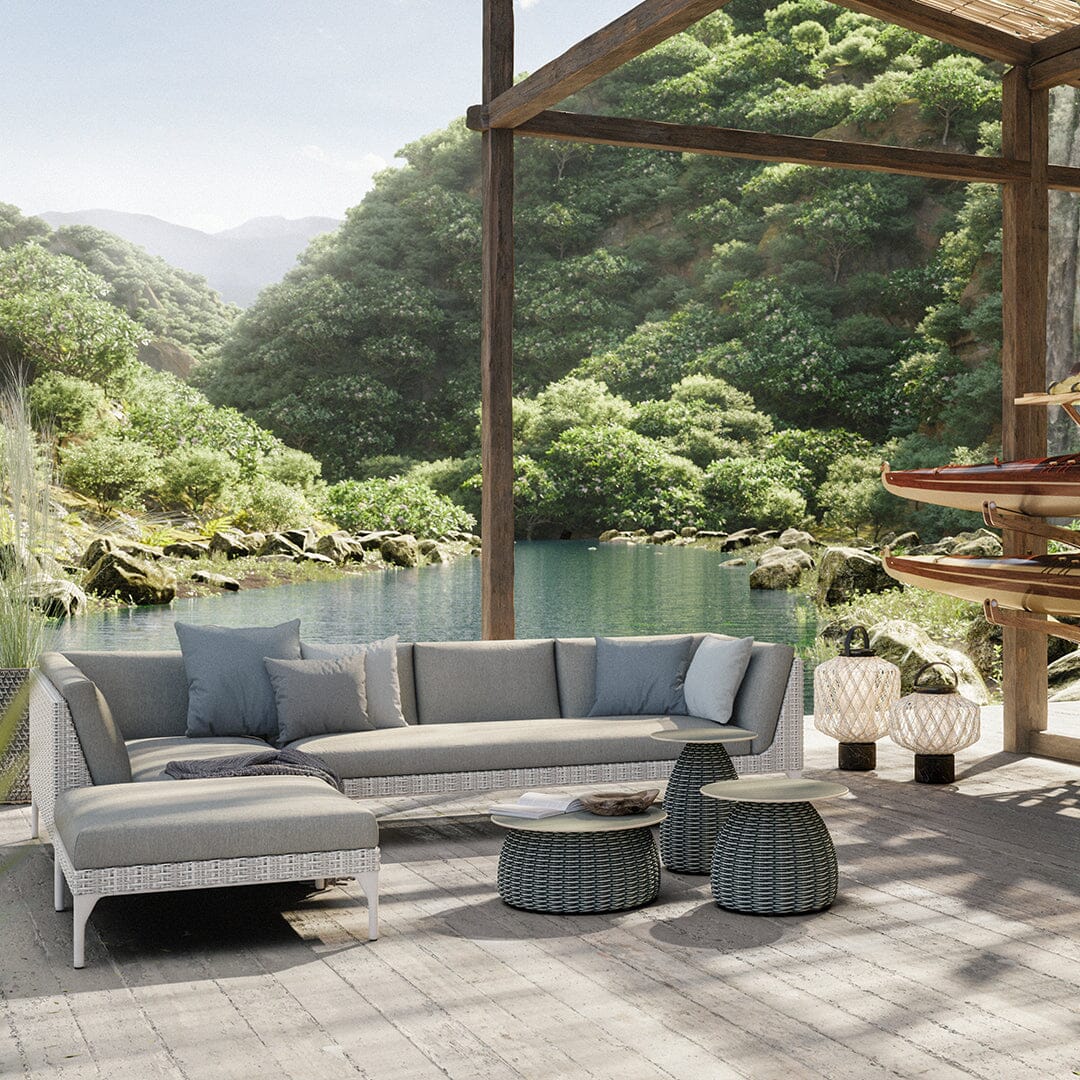 Dedon Porcini Set Side Table / Table d'appoint Ø62cm, hauteur: 29cm, Base tressée