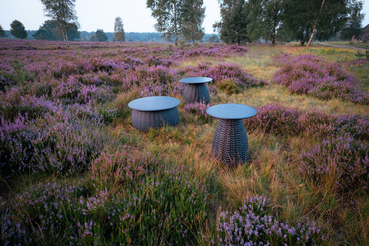 Dedon Porcini Set Side Table / Table d'appoint Ø62cm, hauteur: 29cm, Base tressée