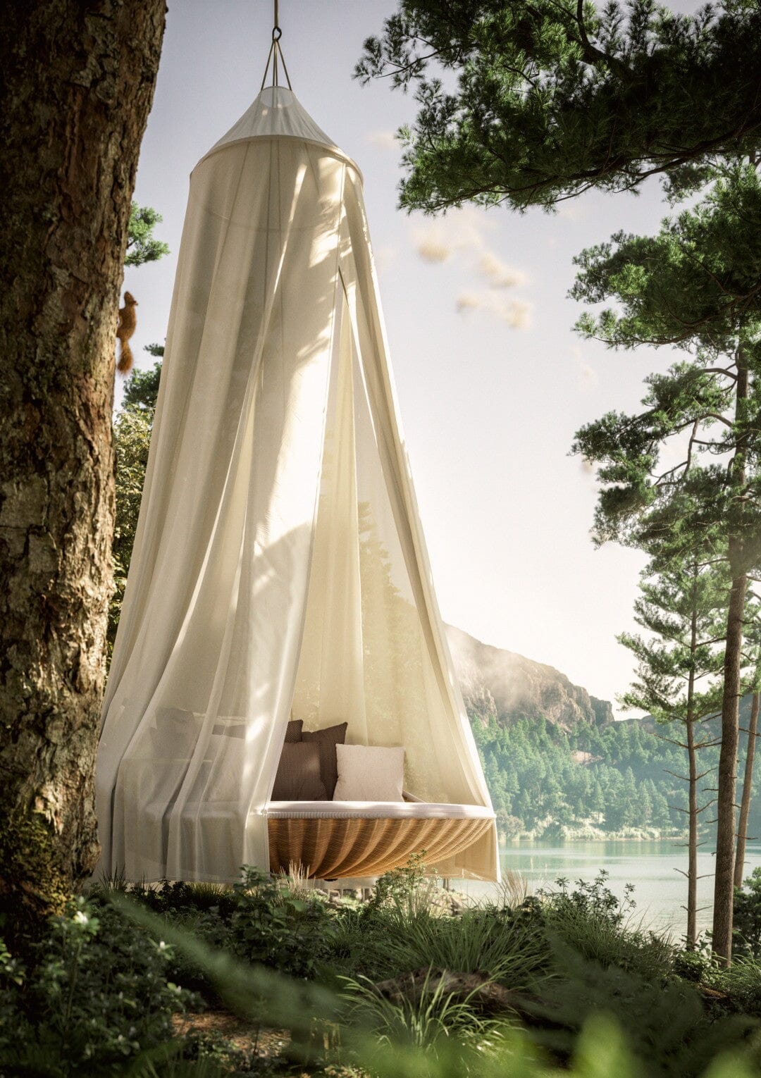 Dedon Swingrest Hanging Lounger, coussins en sus