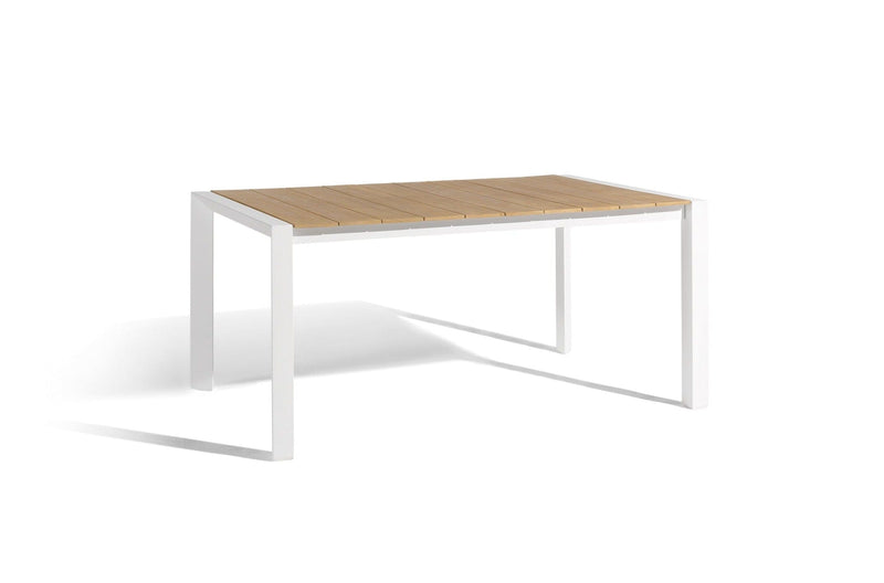 Diphano Alexa Table à rallonge 160-220x96cm White AF08 + Teck Naturel 