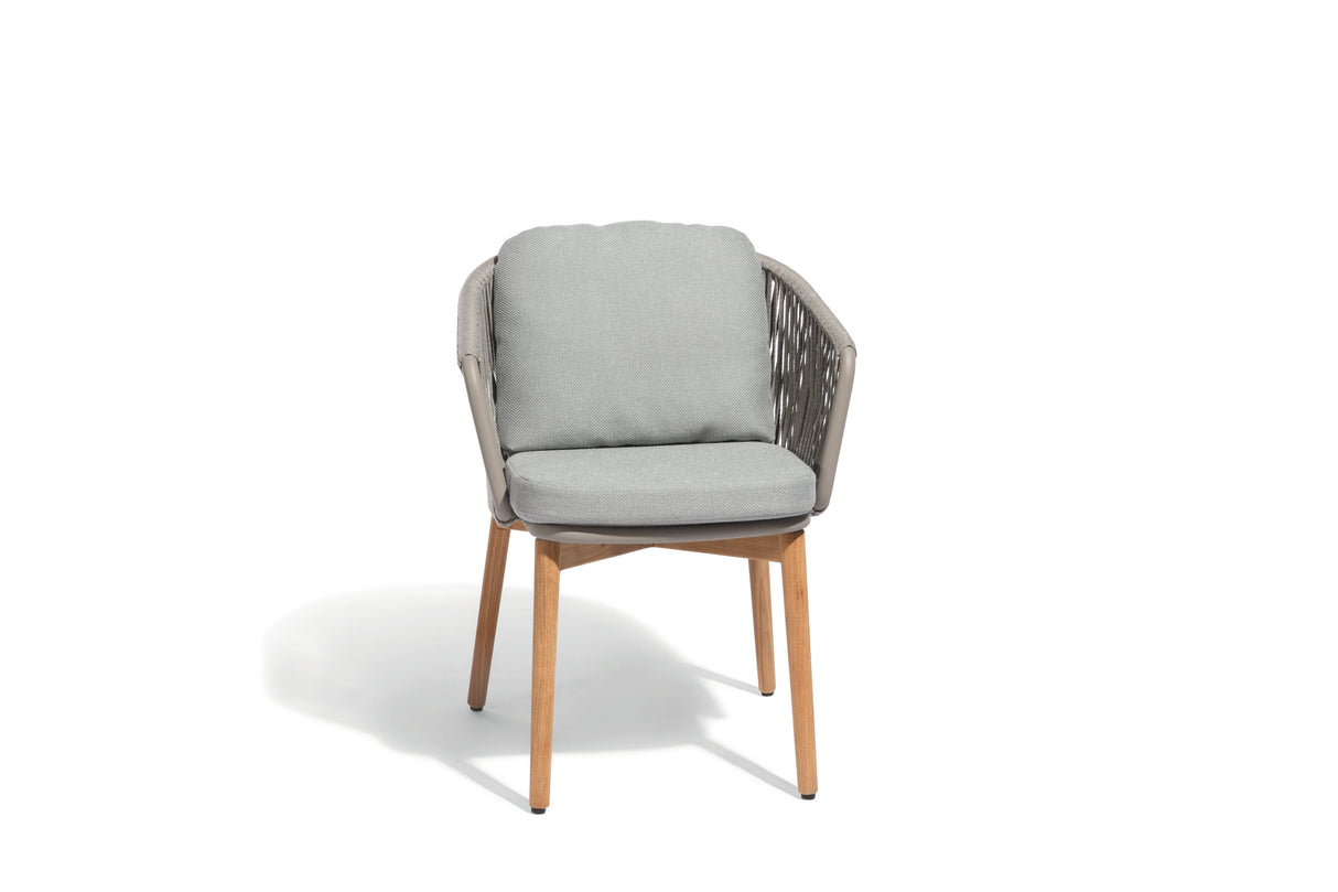 Diphano Newport Fauteuil repas - Coussins en sus Coffee AF14 + Cordes Pebble 3R05