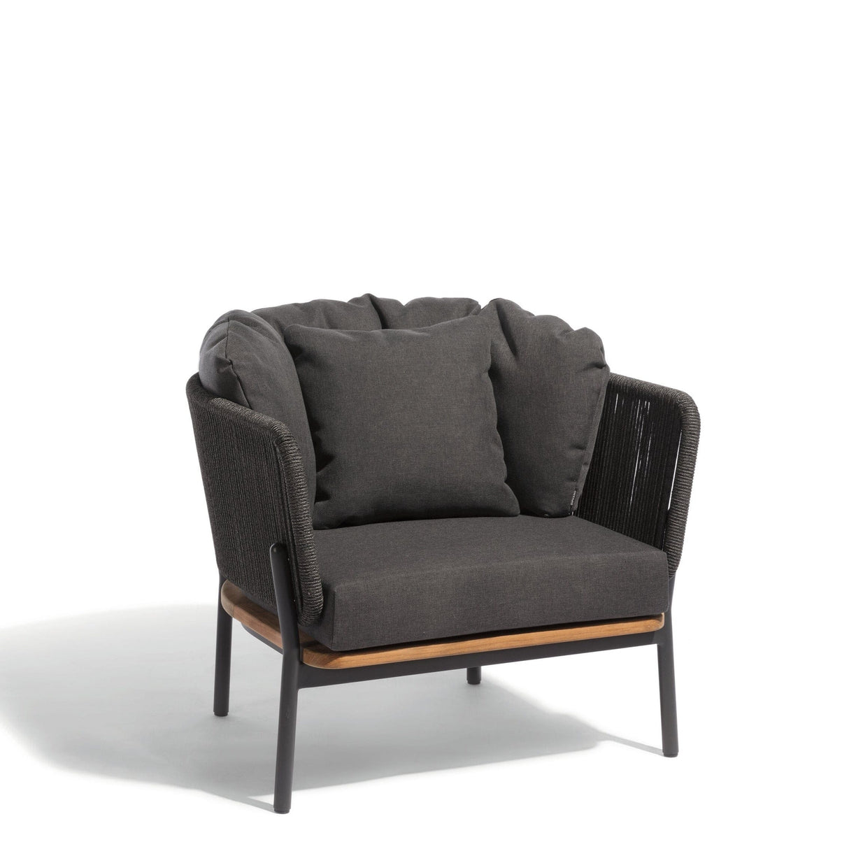 Diphano Omer Fauteuil Club lounge - Coussins en sus Lava AF10 + Cordes Graphite 2R07