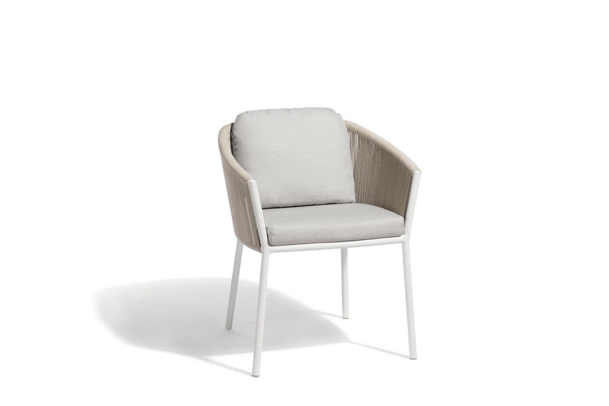 Diphano Omer Fauteuil repas - Coussins en sus White AF08 + Cordes Mineral 2R06