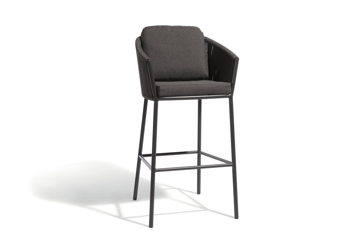 Diphano Omer Tabouret de Bar H:77,5cm - coussin en sus Lava AF10 + Cordes Graphite 2R07