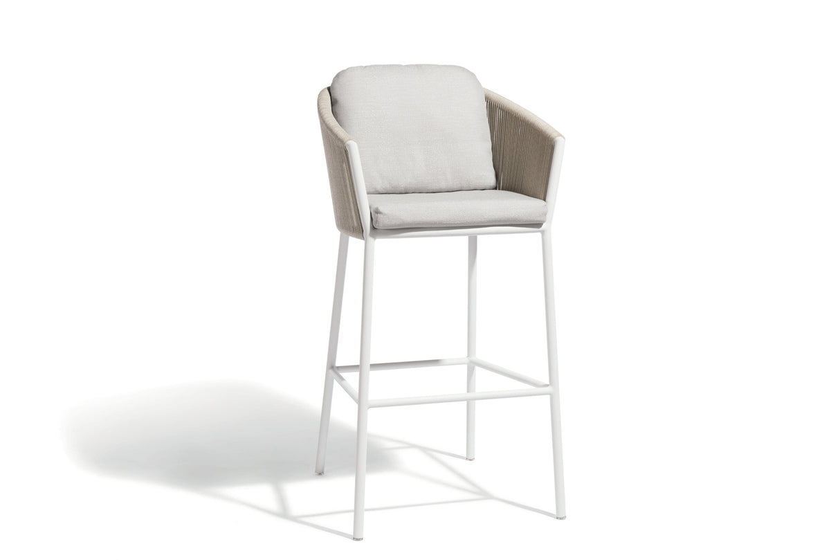 Diphano Omer Tabouret de Bar H:77,5cm - coussin en sus White AF08 + Cordes Mineral 2R06