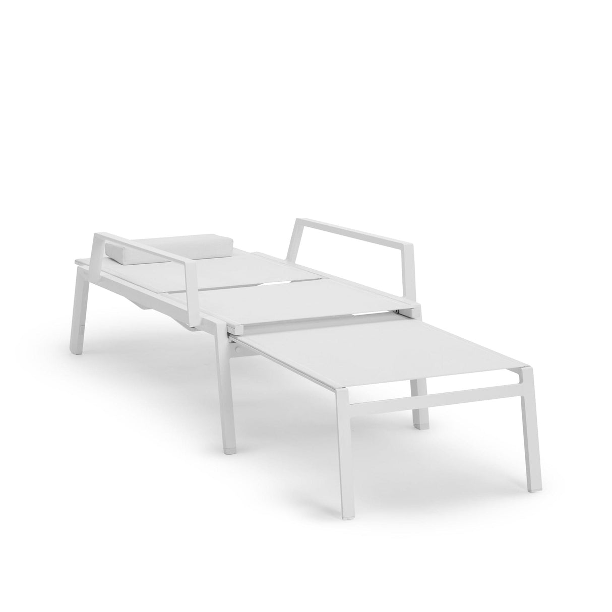 Diphano Selecta Deck chair Transat avec repose-pieds et accoudoirs alu