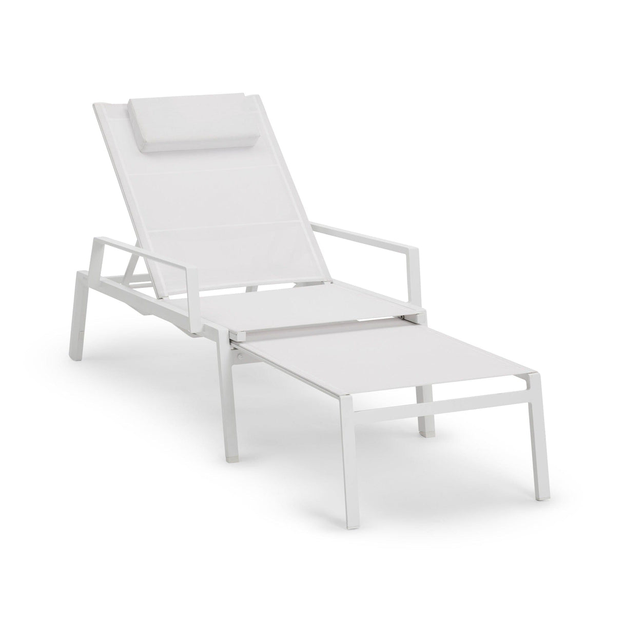 Diphano Selecta Deck chair Transat avec repose-pieds et accoudoirs alu