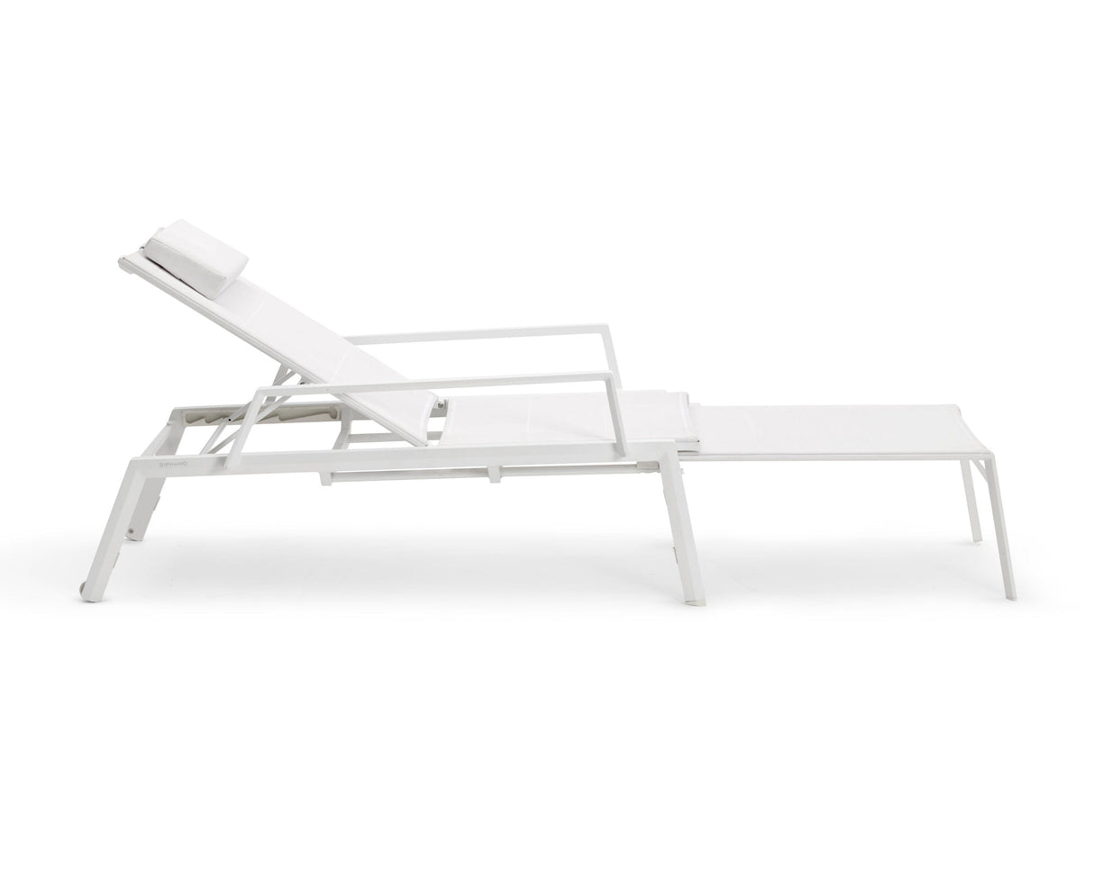 Diphano Selecta Deck chair Transat avec repose-pieds et accoudoirs alu