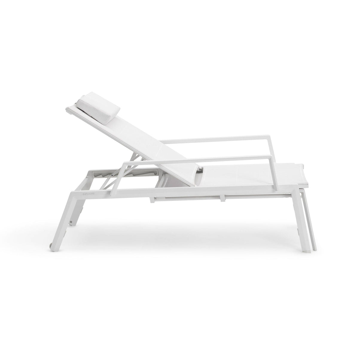 Diphano Selecta Deck chair Transat avec repose-pieds et accoudoirs alu