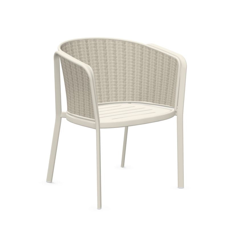 Emu 1212 Carousel Fauteuil Alu-Thick Twist Rope Matt White 23 / Corde Melange Ivory 12