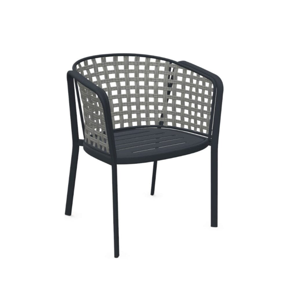 Emu 1213 Carousel Fauteuil Alu-Square Twist Rope Antique Iron 22 / Corde Melange Grey 18