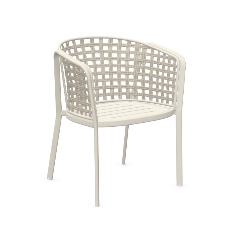 Emu 1213 Carousel Fauteuil Alu-Square Twist Rope Matt White 23 / Corde Melange Ivory 12